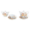 Teekannen-Set Blumen Dekor aus Porzellan Bunt 3er Set, (B/H/T) 16x15x15cm 400/200ml