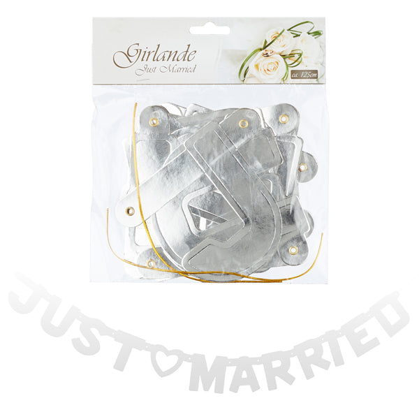 Girlande "Just Married", silber