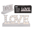 Weißer Schriftzug, Love, mit 27 warmweißen LED,