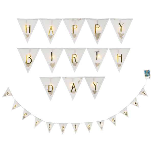 LED Lichterkette Happy Birthday, 13er, ca 210cm