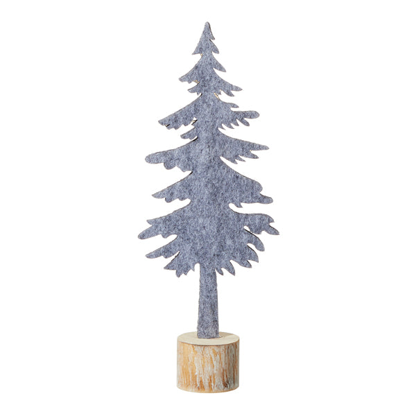 Tannenbaum Filz auf Holzstamm 23cm